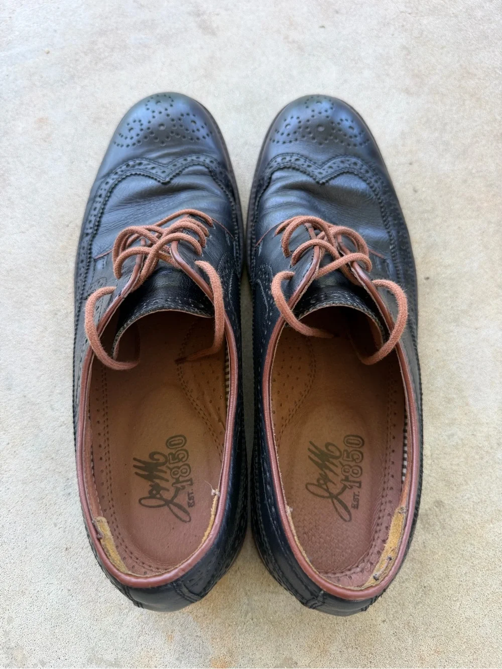 Johnston & Murphy Black Leather Long Wing Derby Men’s Dress Shoes 11.5 M